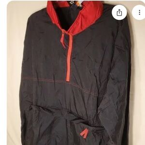 Men’s Windbreaker rain resistant pull over hooded jacket - No Logo